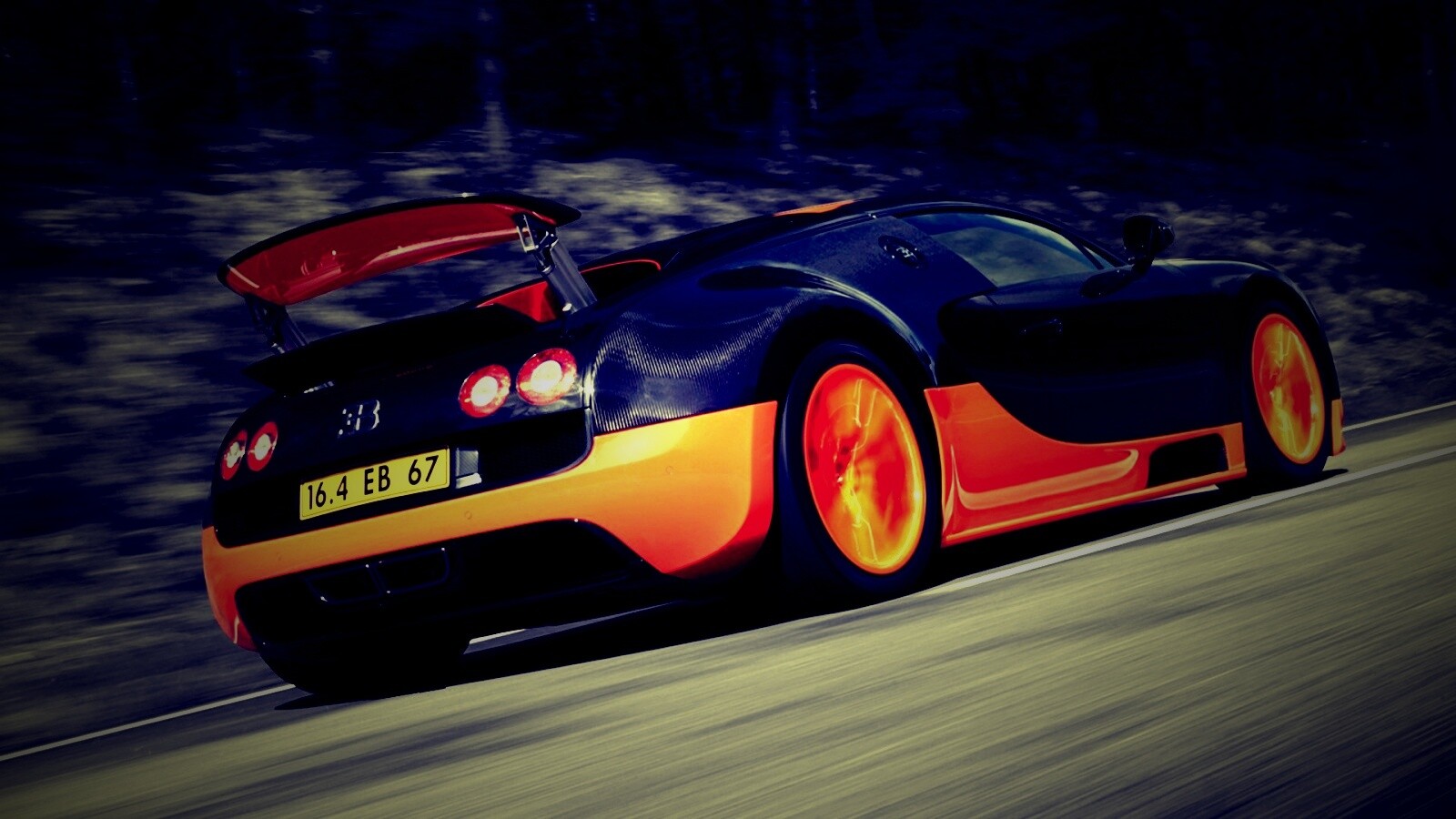 Оранжево-черный Бугатти обои