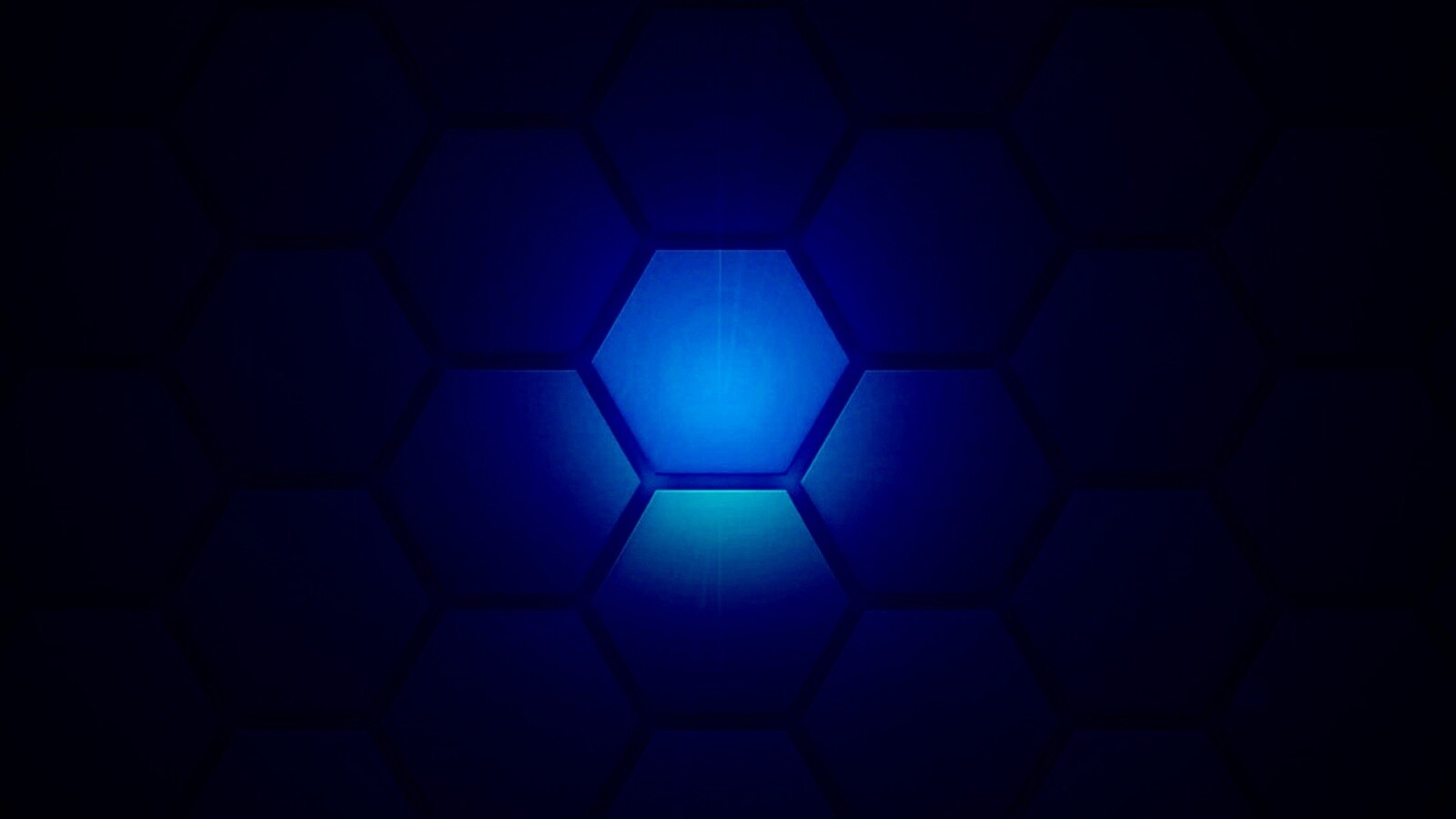 Светящийся синий шестиугольник обои