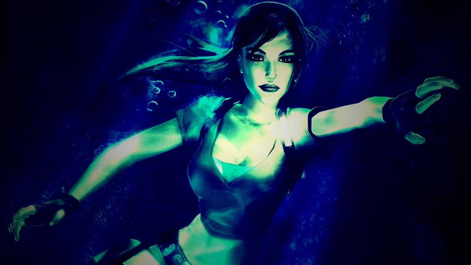 Лара под водой обои