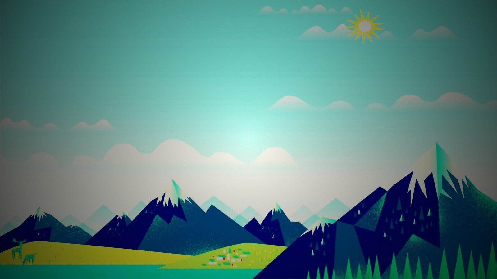 Векторный пейзаж обои