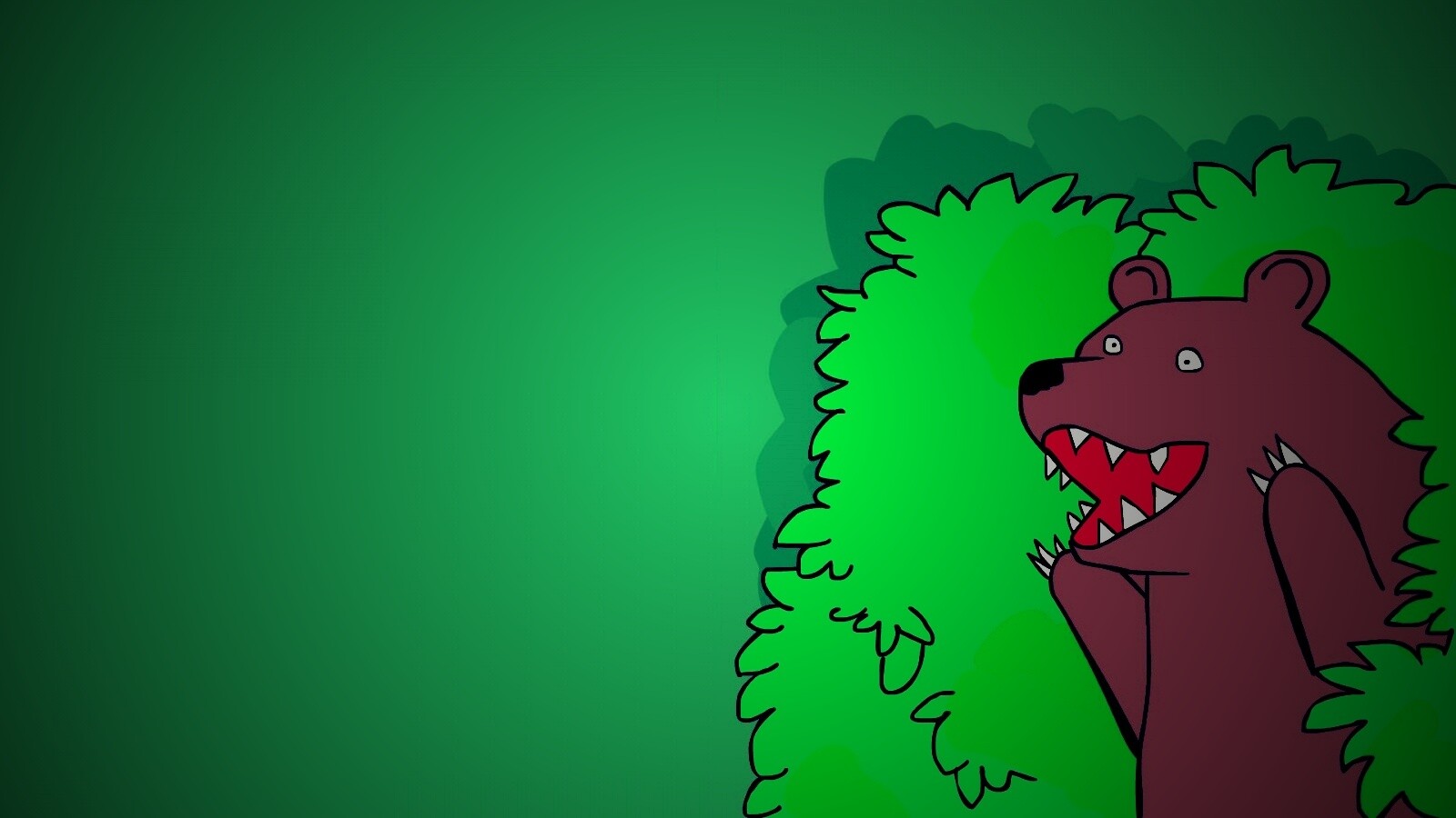 Медведь в кустах обои