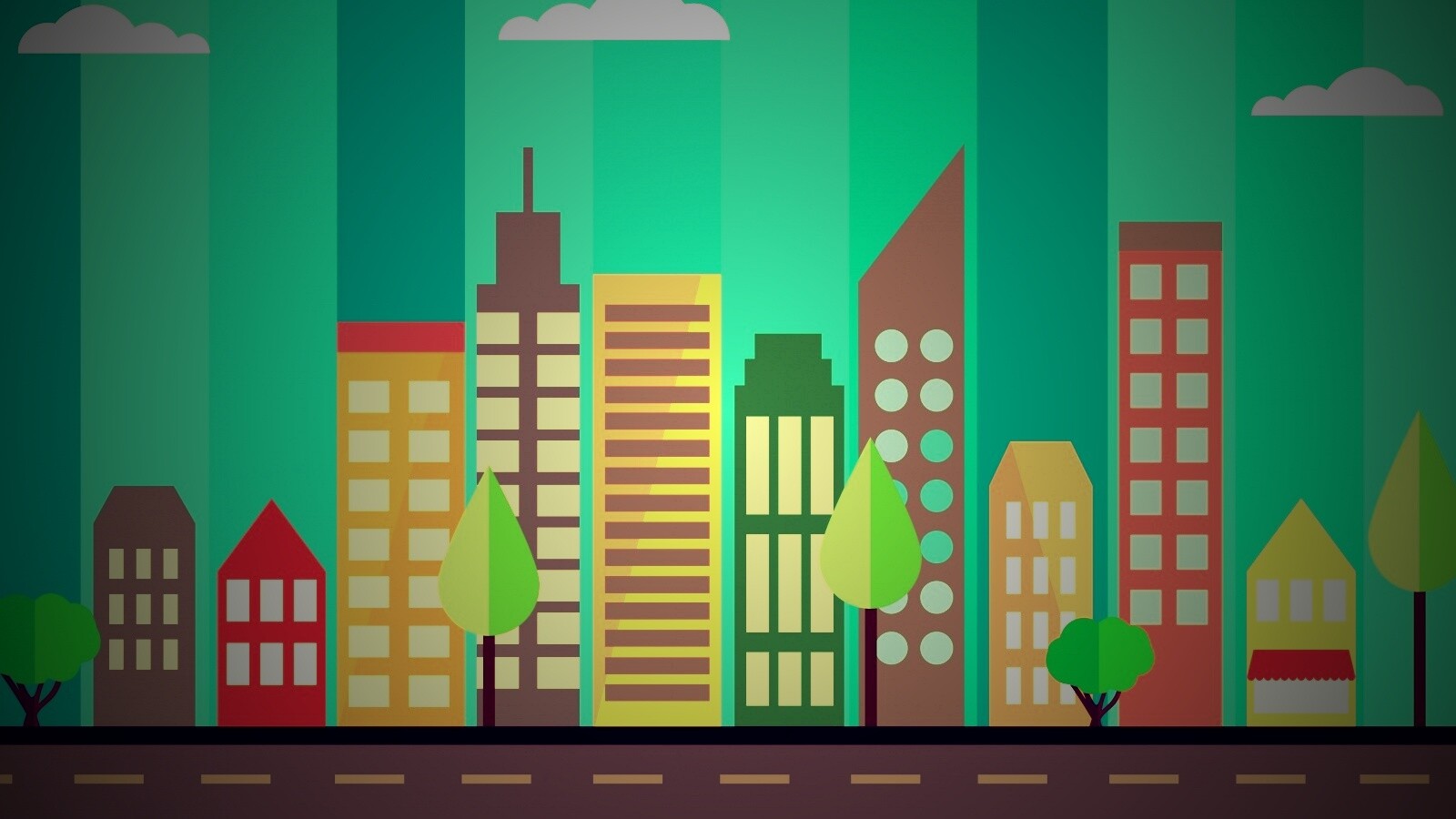 Векторный рисунок города обои