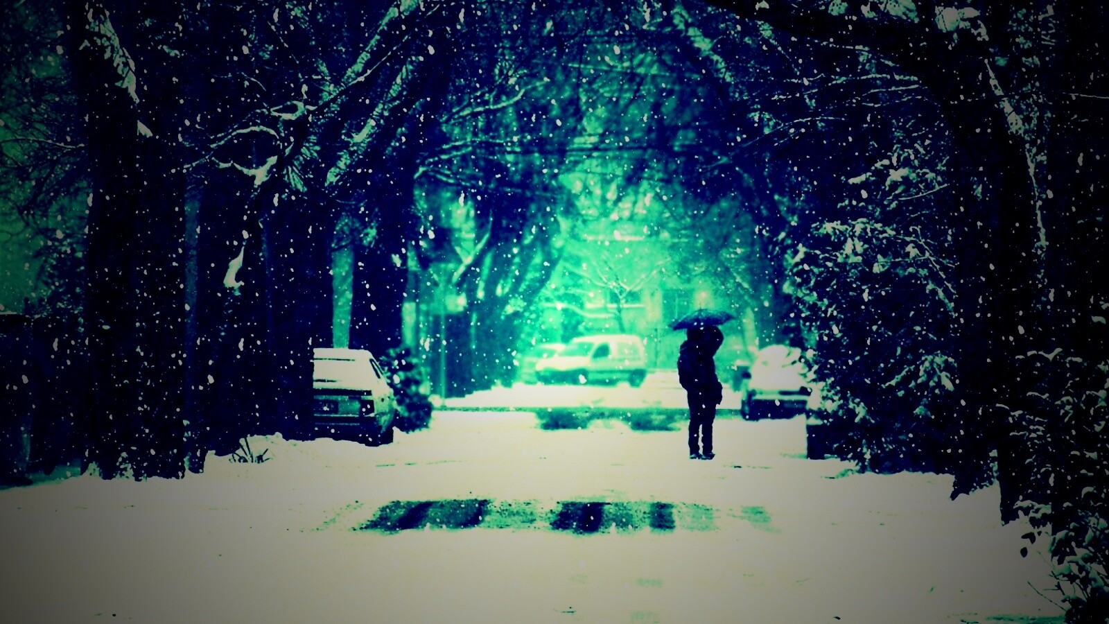 Зимняя улица обои