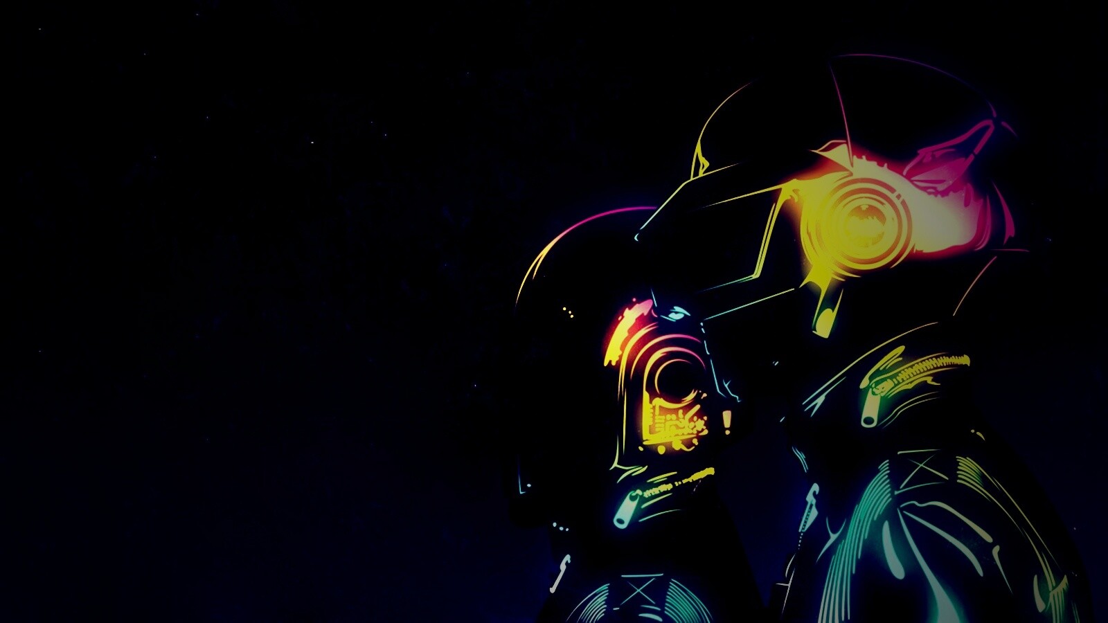 Яркий скетч Daft Punk обои