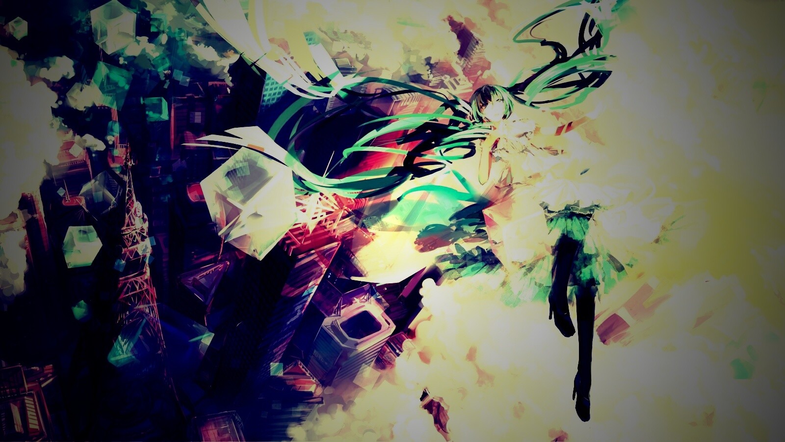 Hatsune Miku в небе обои