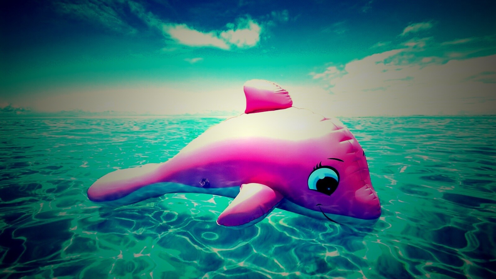 Надувной розовый дельфин обои