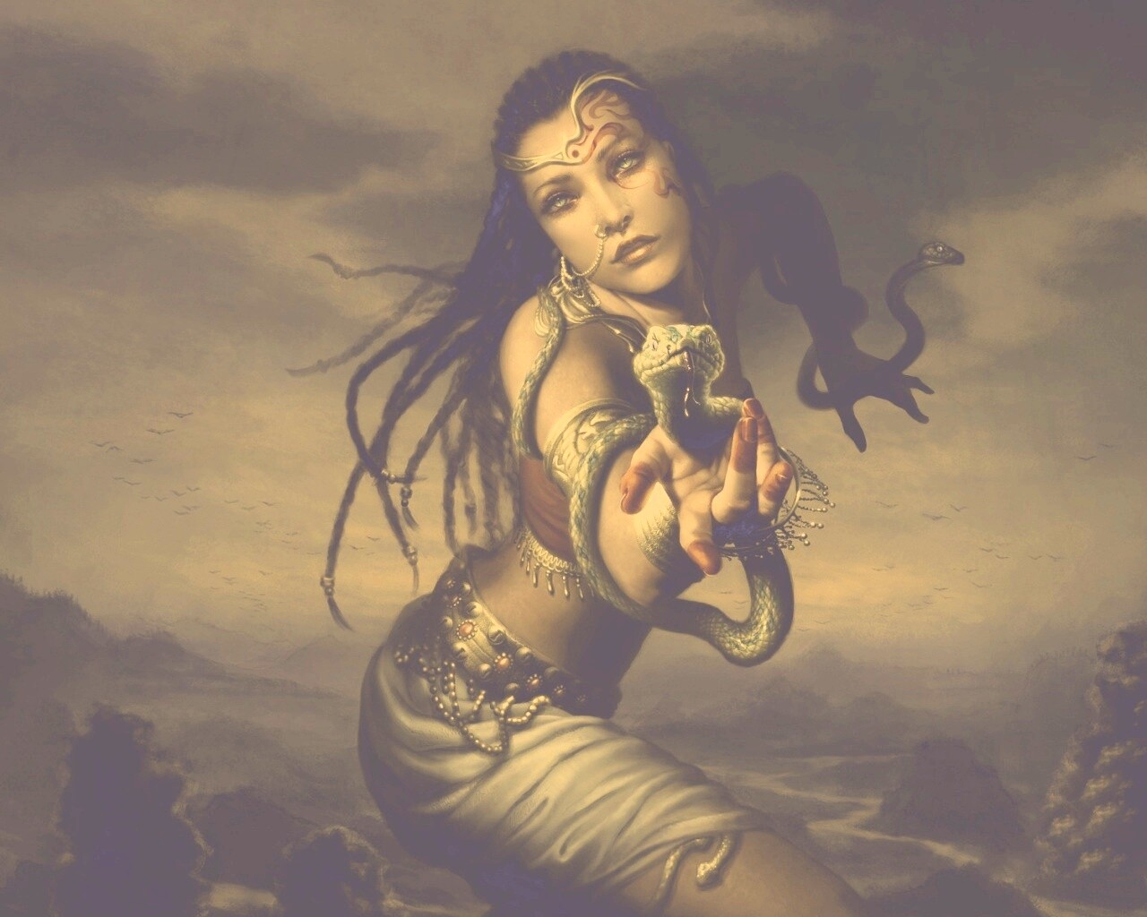 Приручательница змей обои