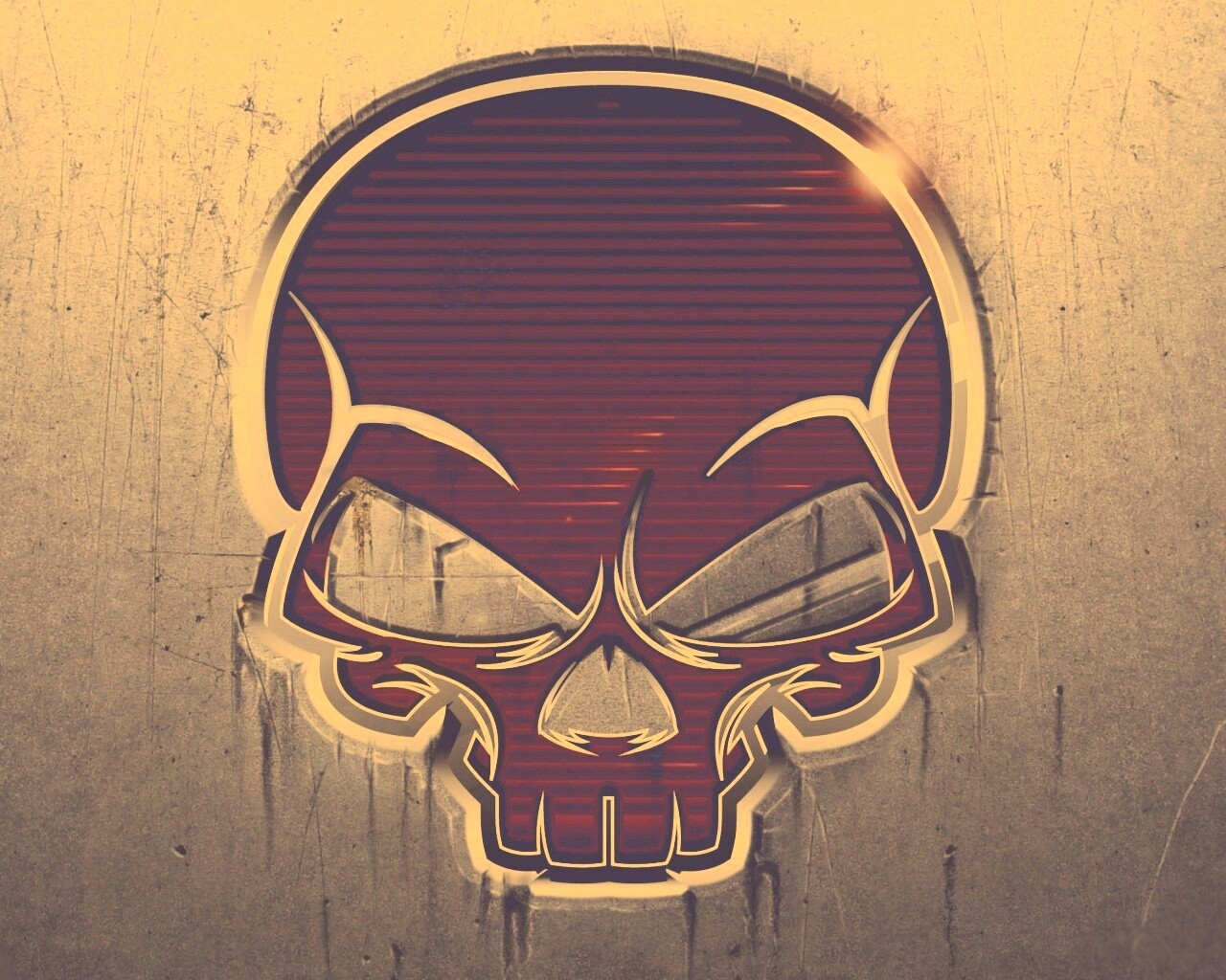 Красный череп лого обои