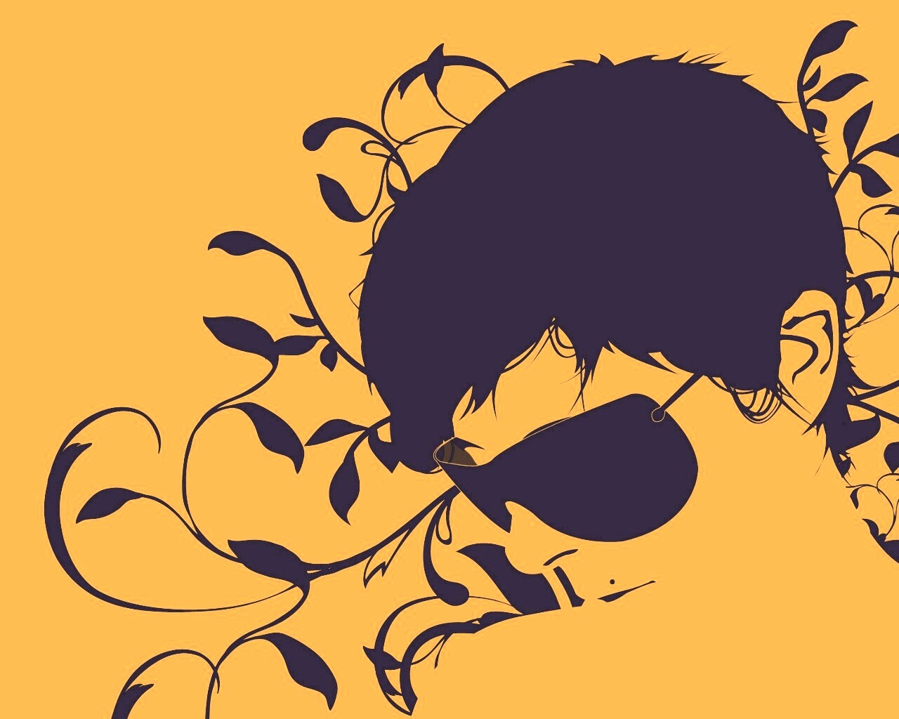 Парень на фоне узора обои