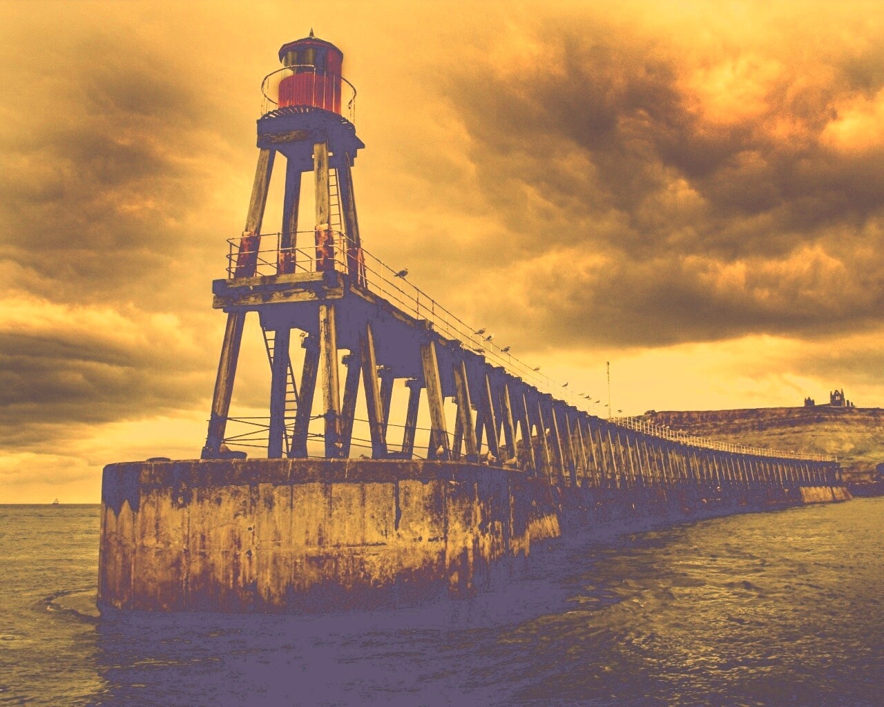 Деревянный маяк обои