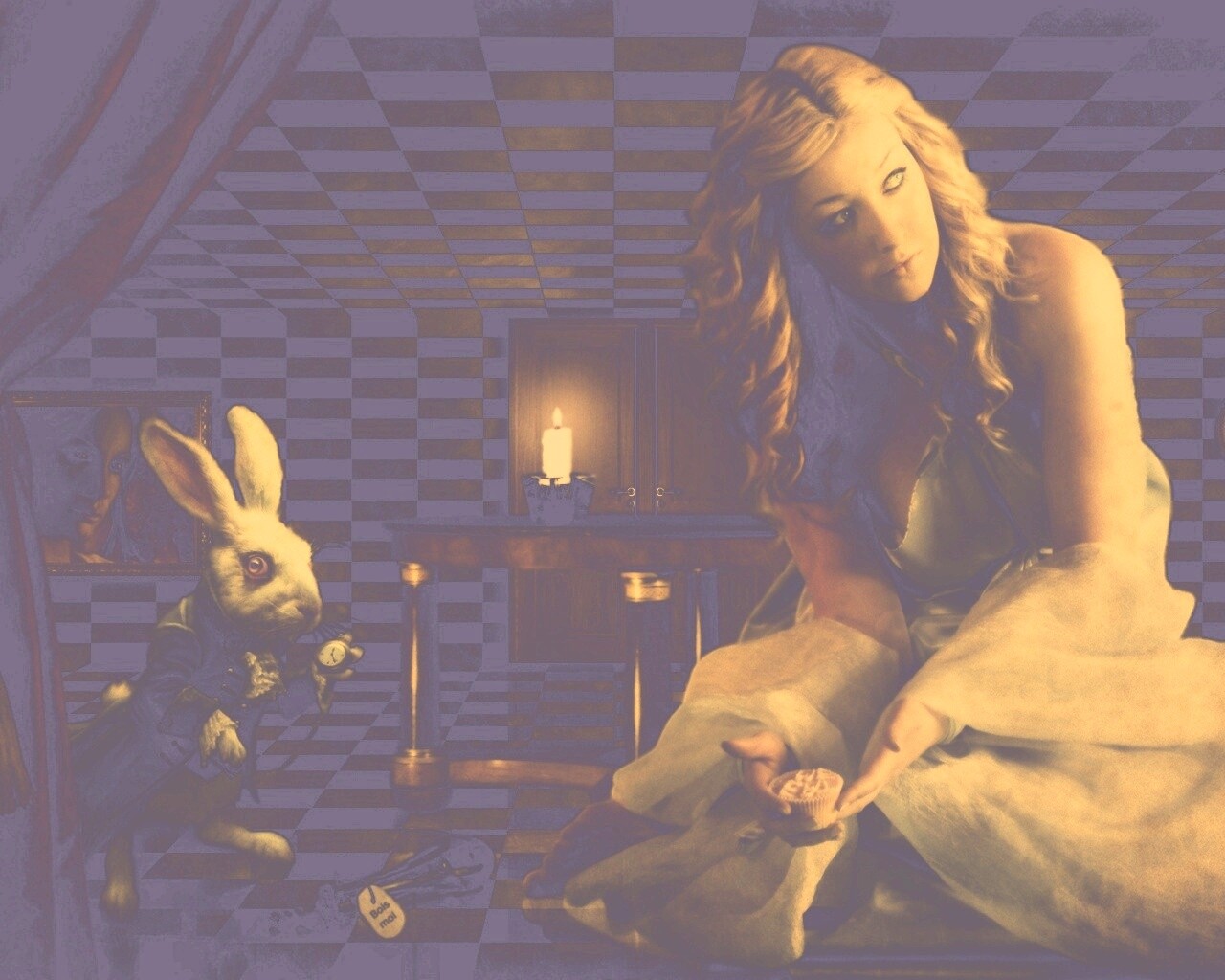 Алиса и белый кролик обои