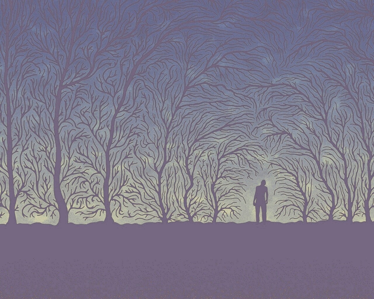 Смыкающиеся деревья обои