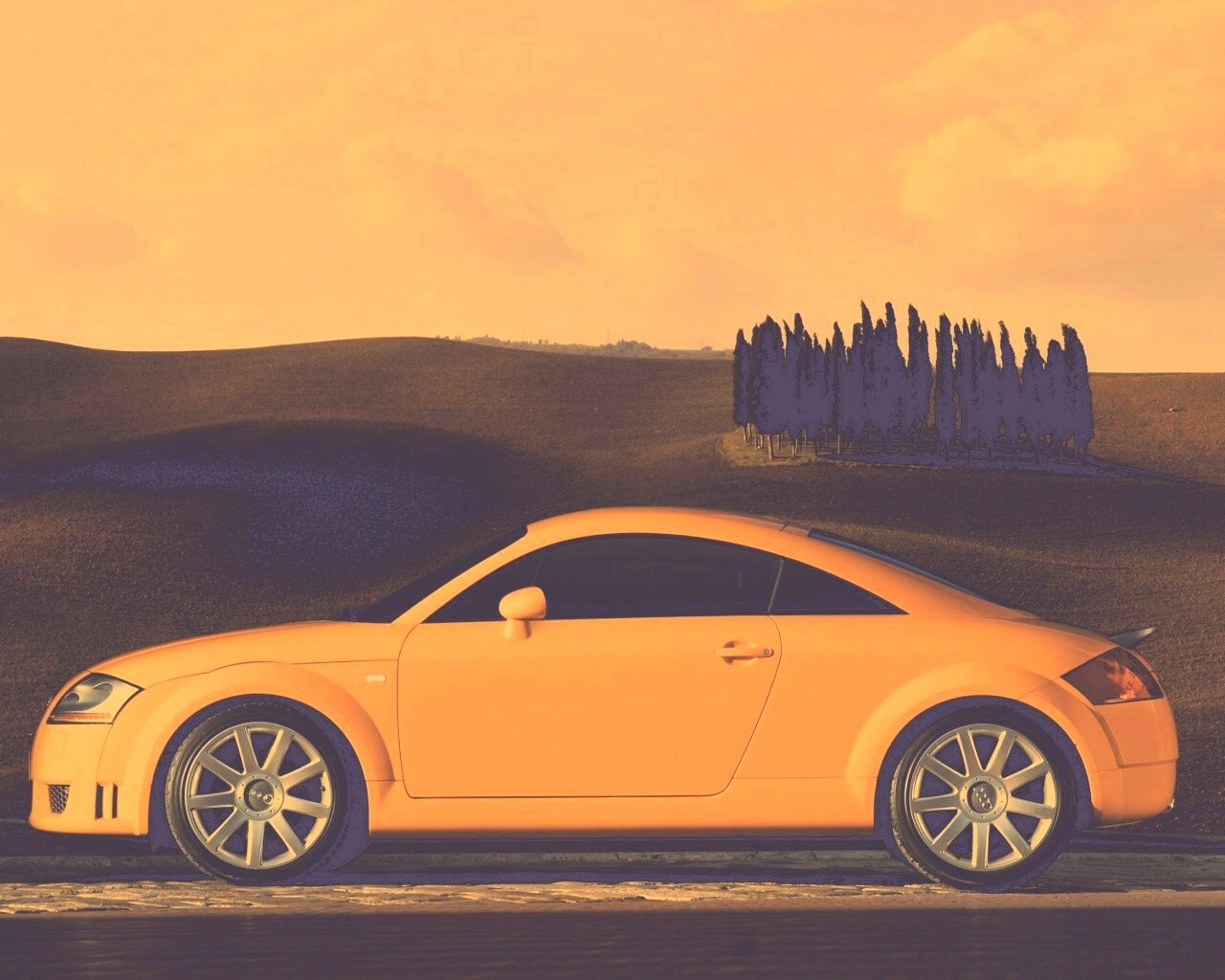 Оранжевый Ауди ТТ обои