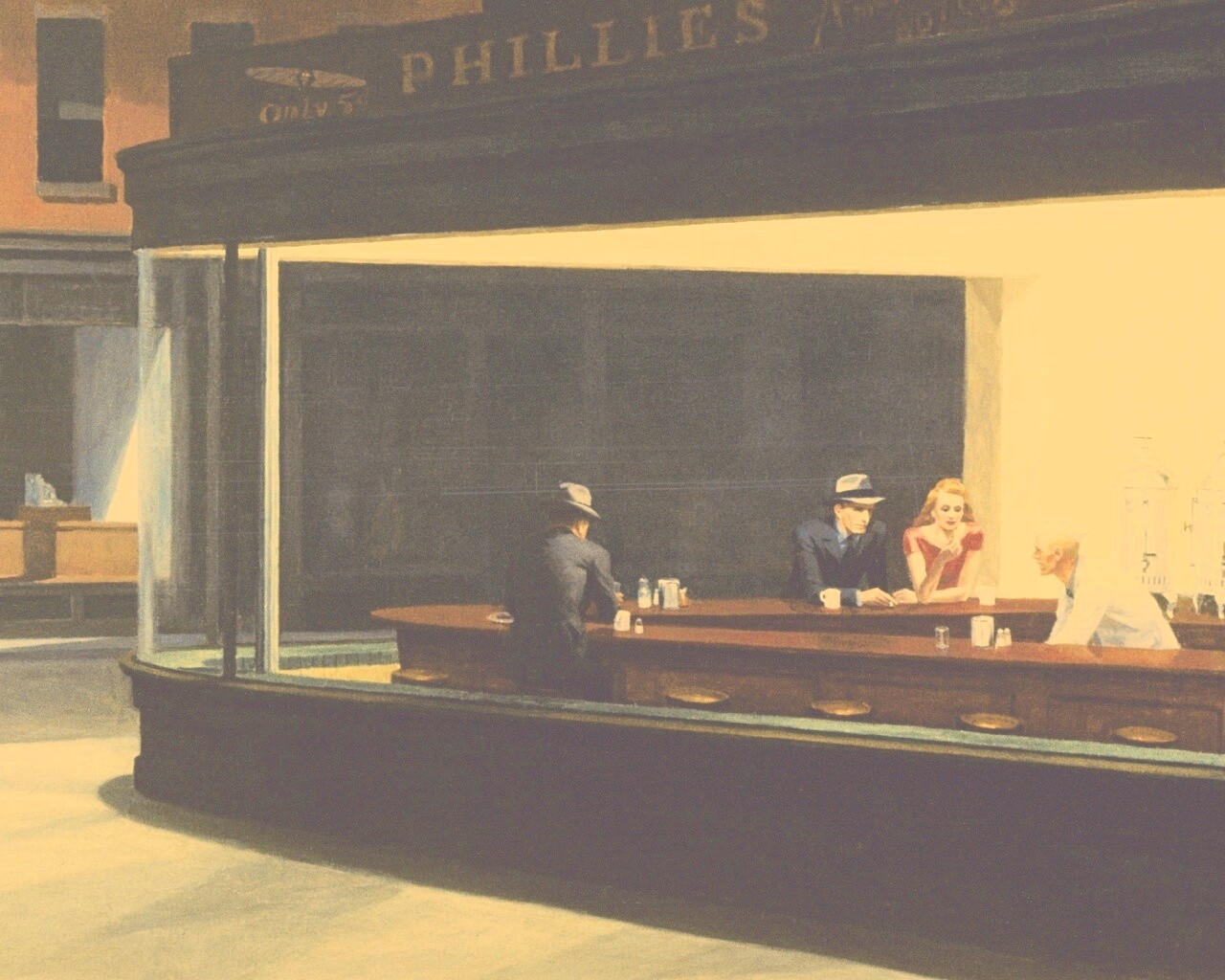 Ночное кафе обои