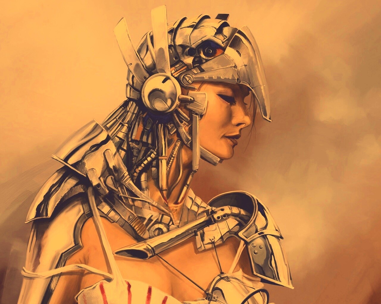 Девушка в силовой броне обои