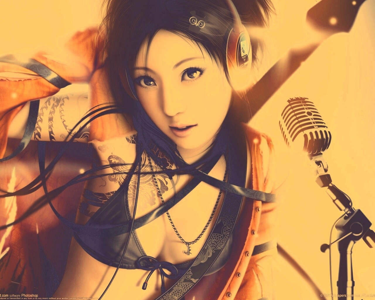 Поющая японка обои