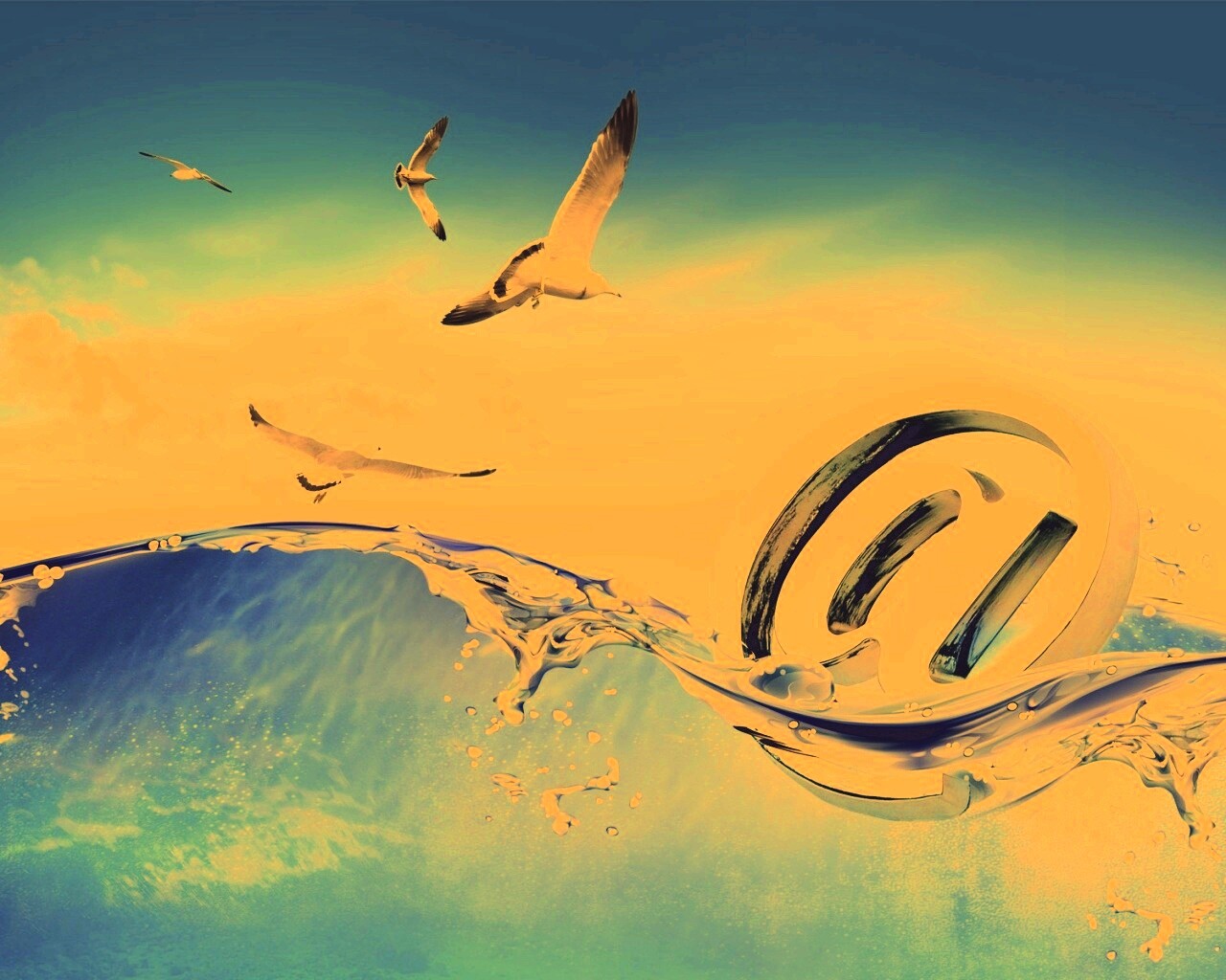 Собака тонет обои