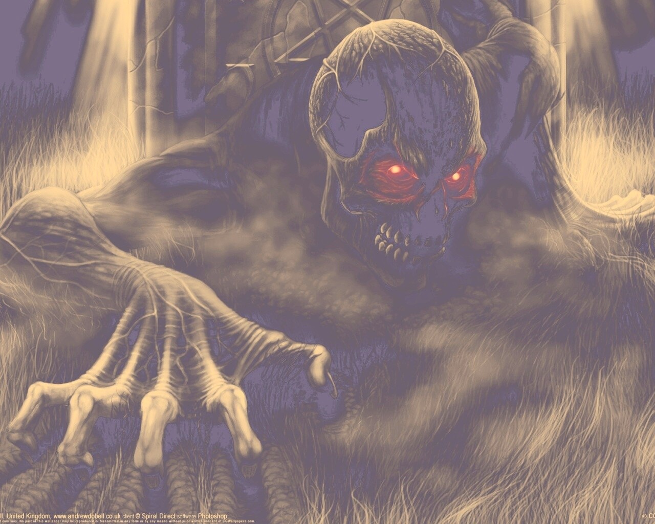 Черный труп вылезает из могилы обои