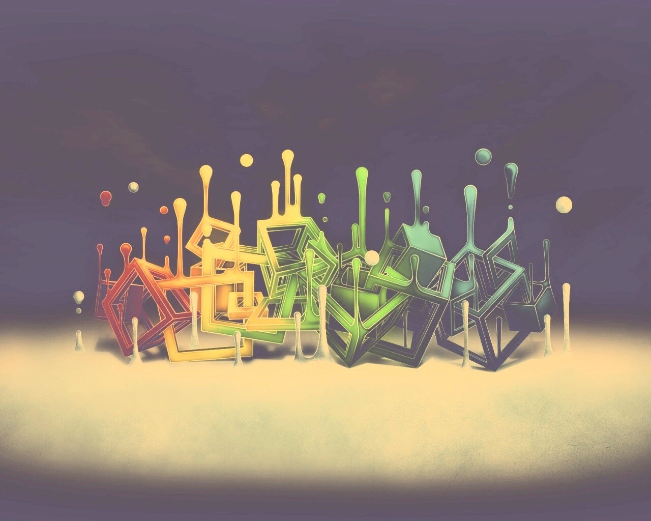 Цветные переплетающиеся кубы обои