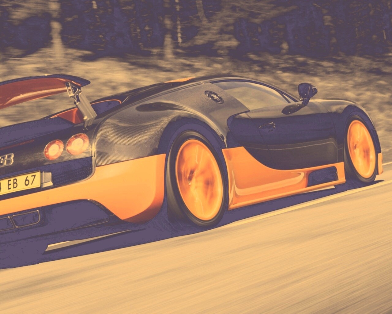 Оранжево-черный Бугатти обои