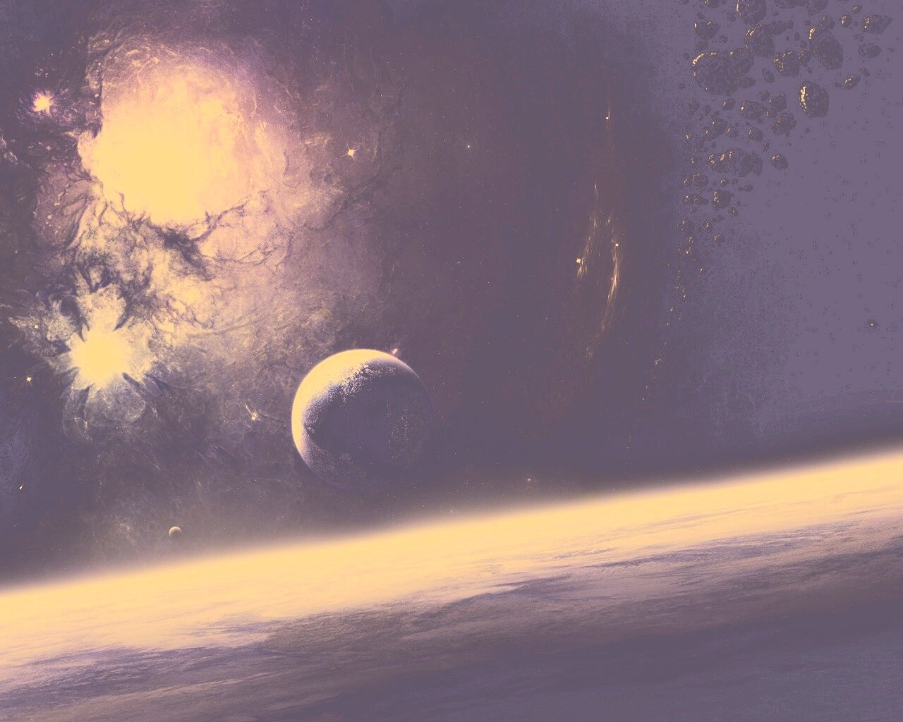 Черный космический туман обои