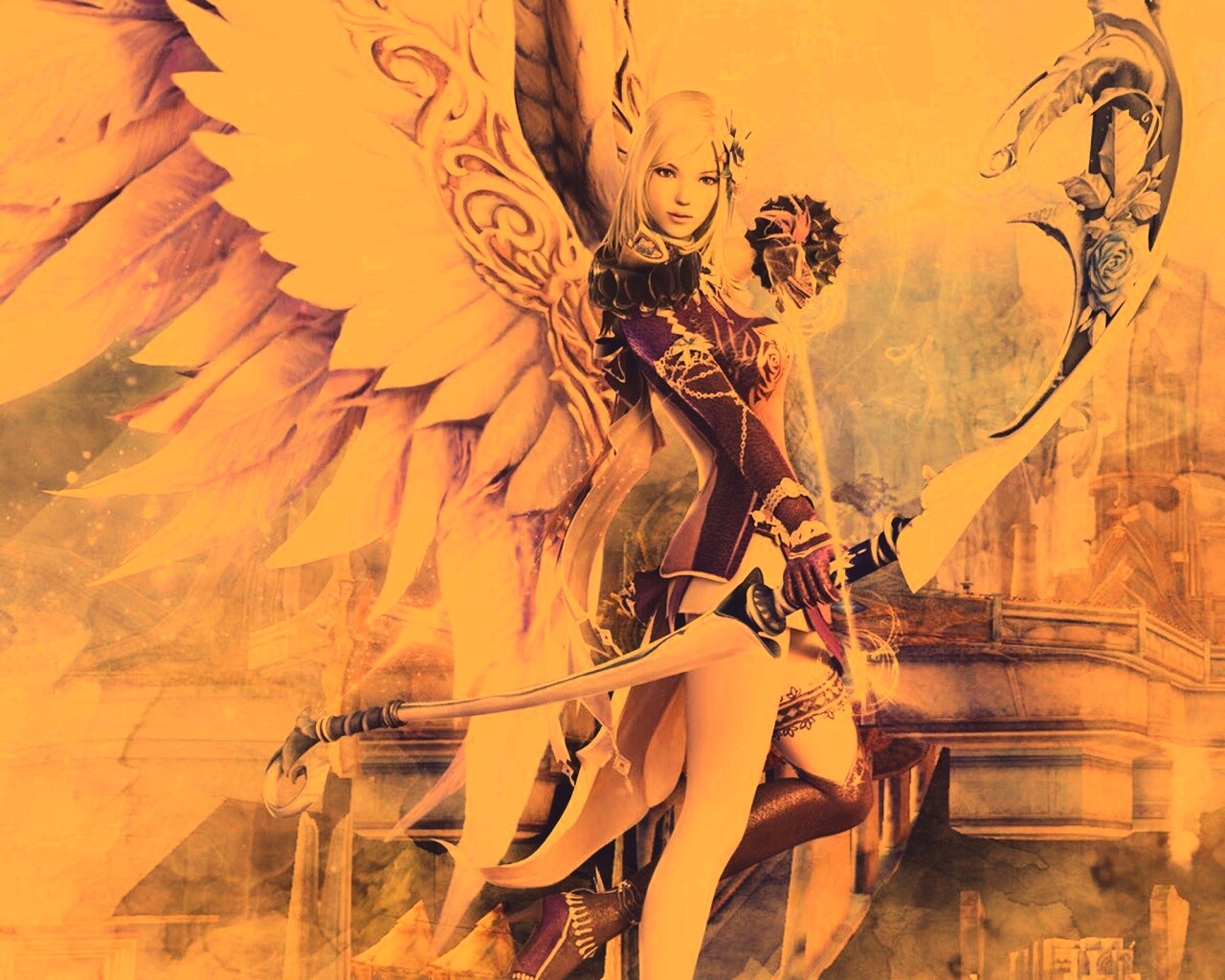 Эльфийка лучница из Aion обои