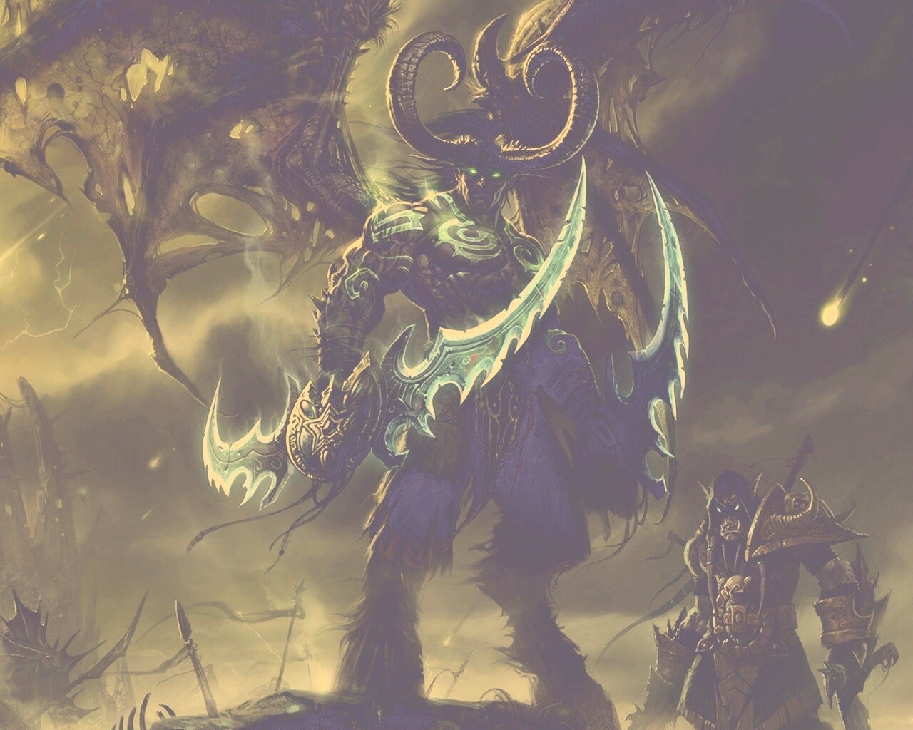 Иллидан с клинками обои