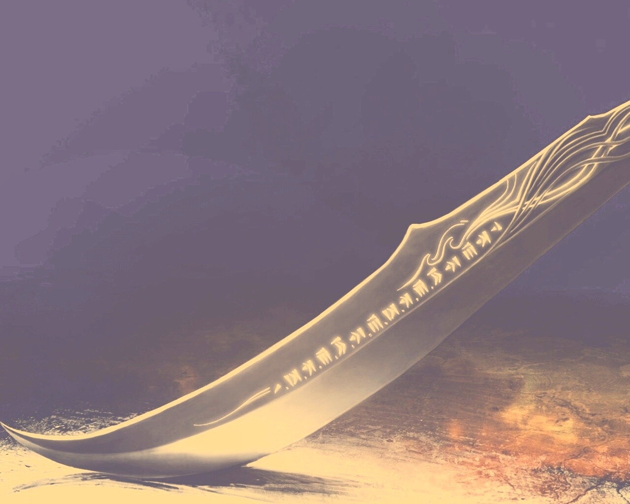 Клинок с магическими рунами обои