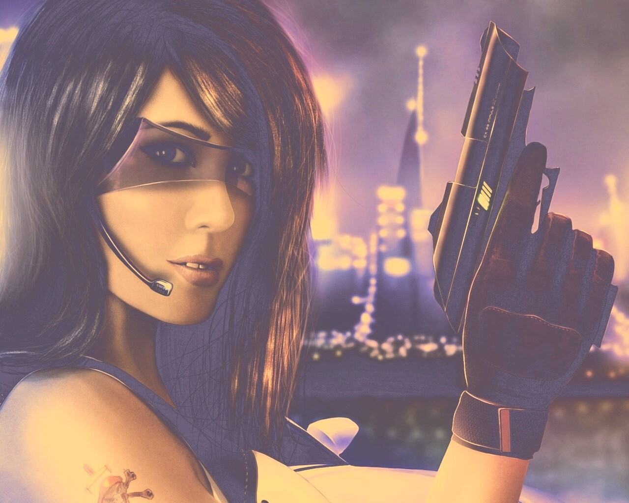 Девушка из будущего с пистолетом обои