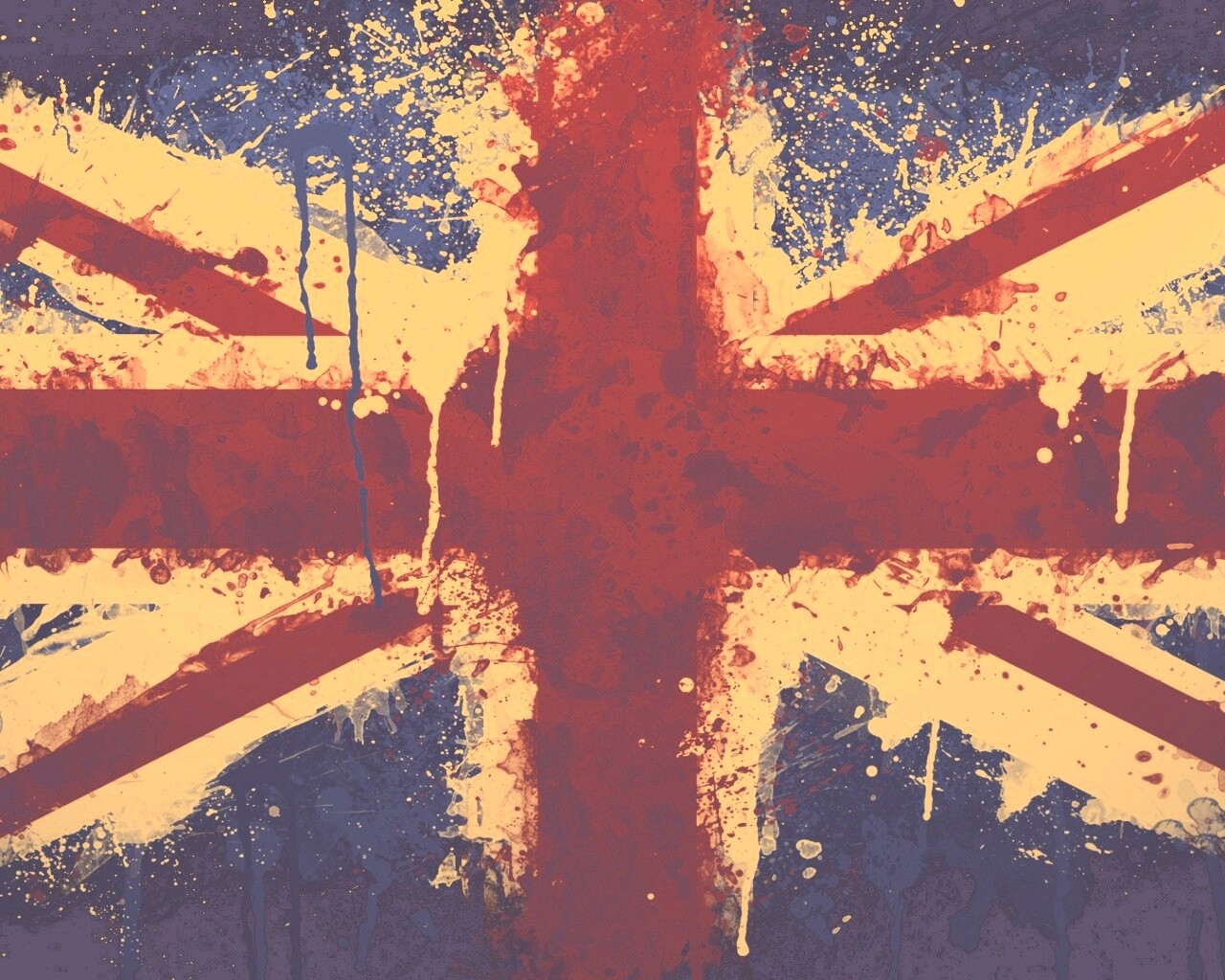 Британский флаг нарисованный краской обои
