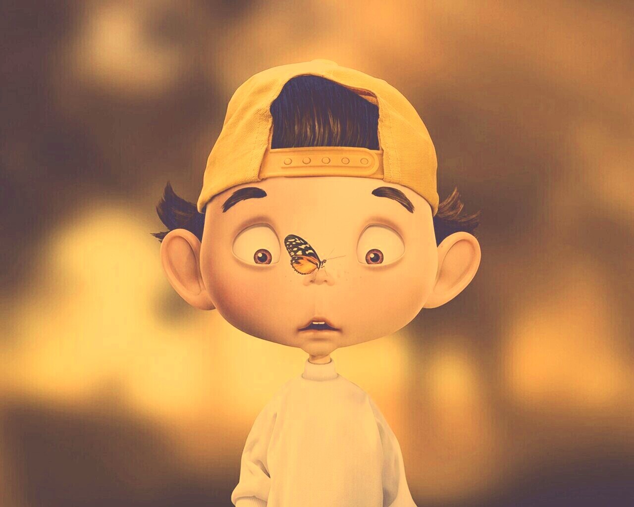 Бабочка на носу обои