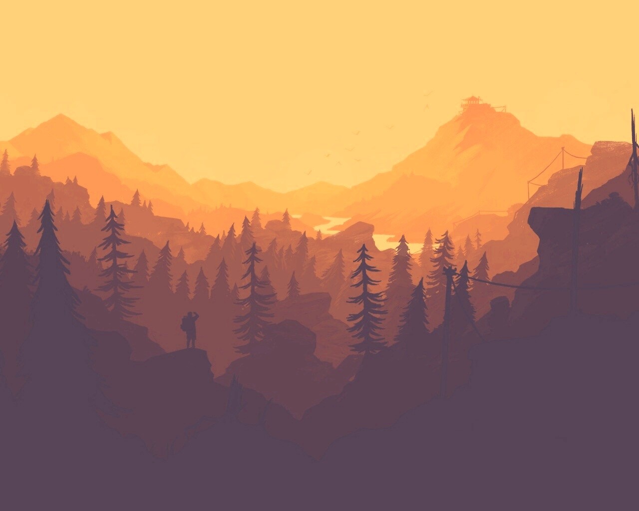 Красный Firewatch обои