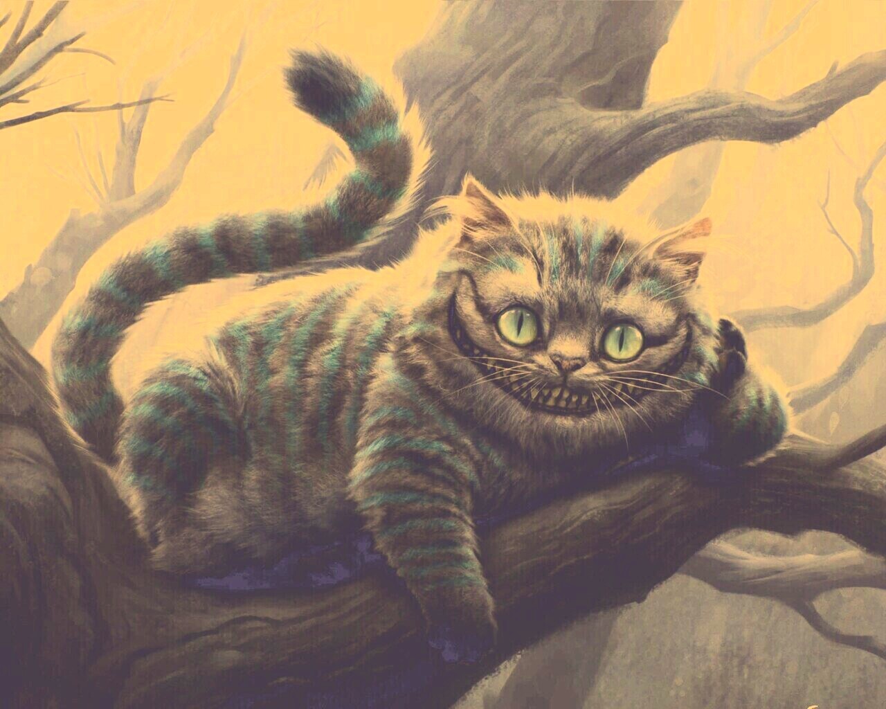 Чеширский кот обои