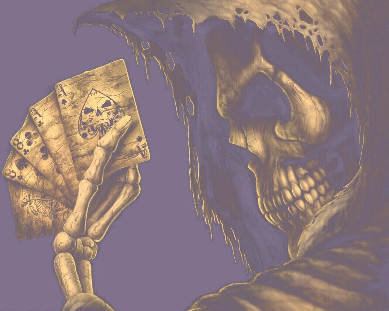 Смерть с картами обои