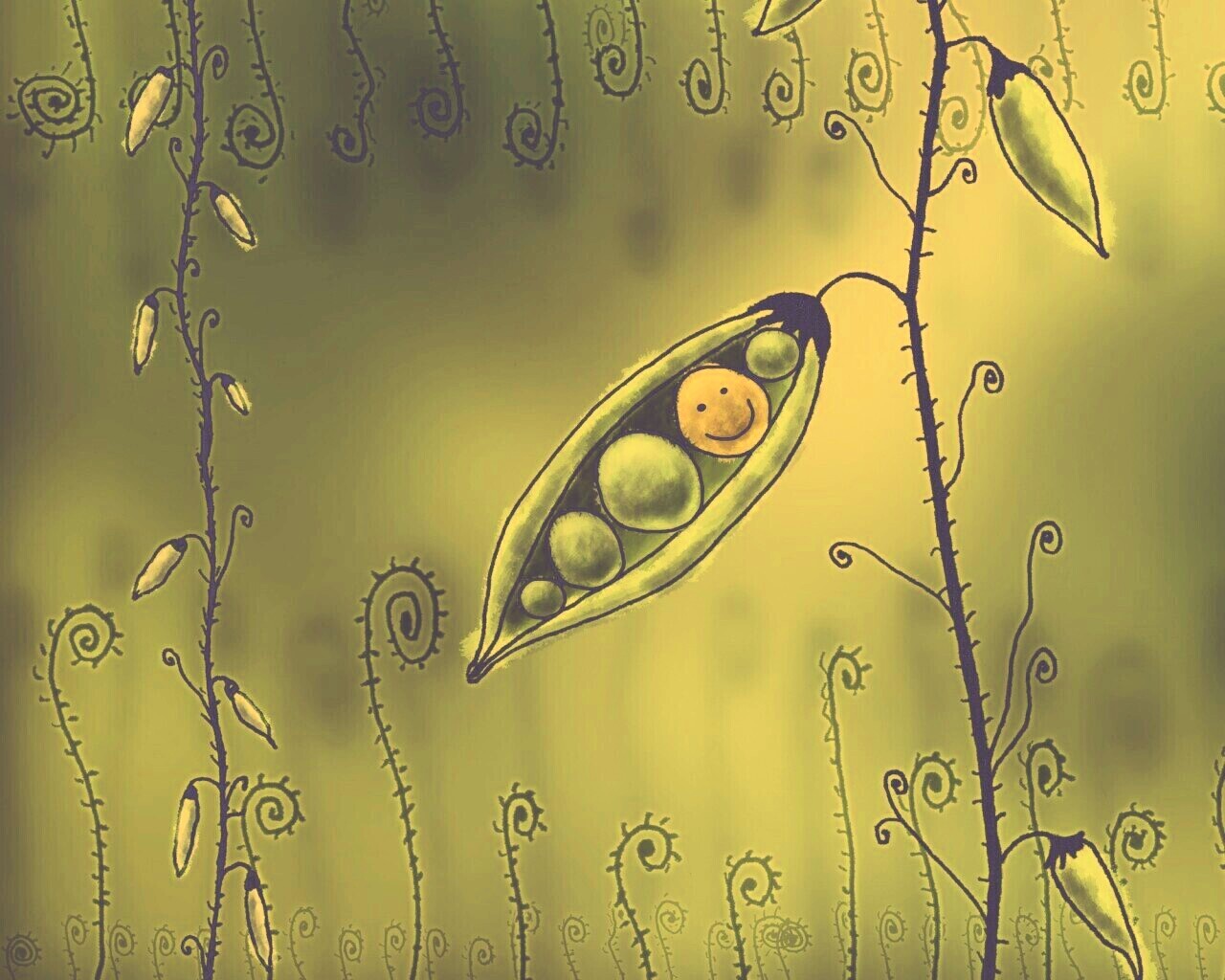 Мультяшная горошина обои