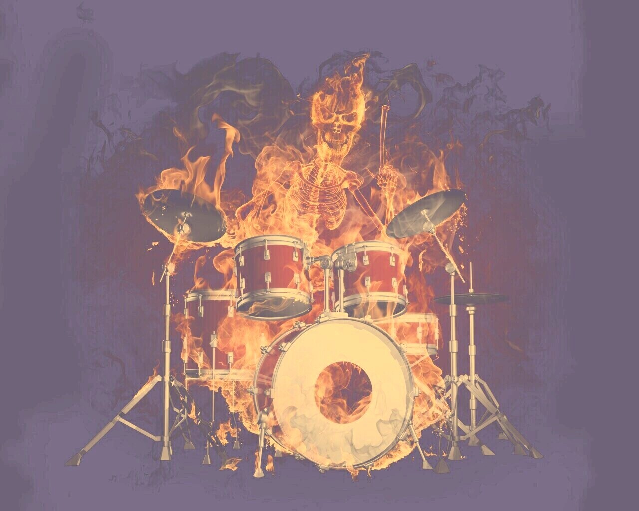 Огненный барабанщик обои