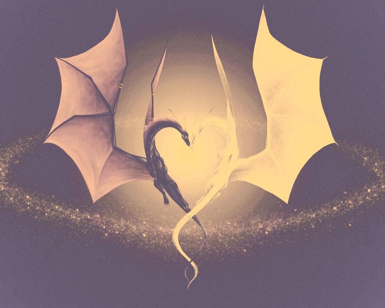 Влюбленные драконы обои