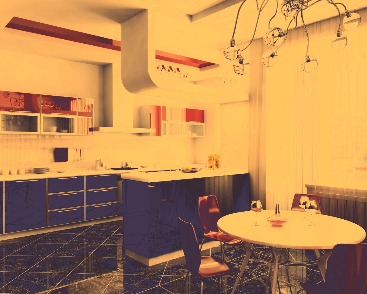 Современная кухня обои