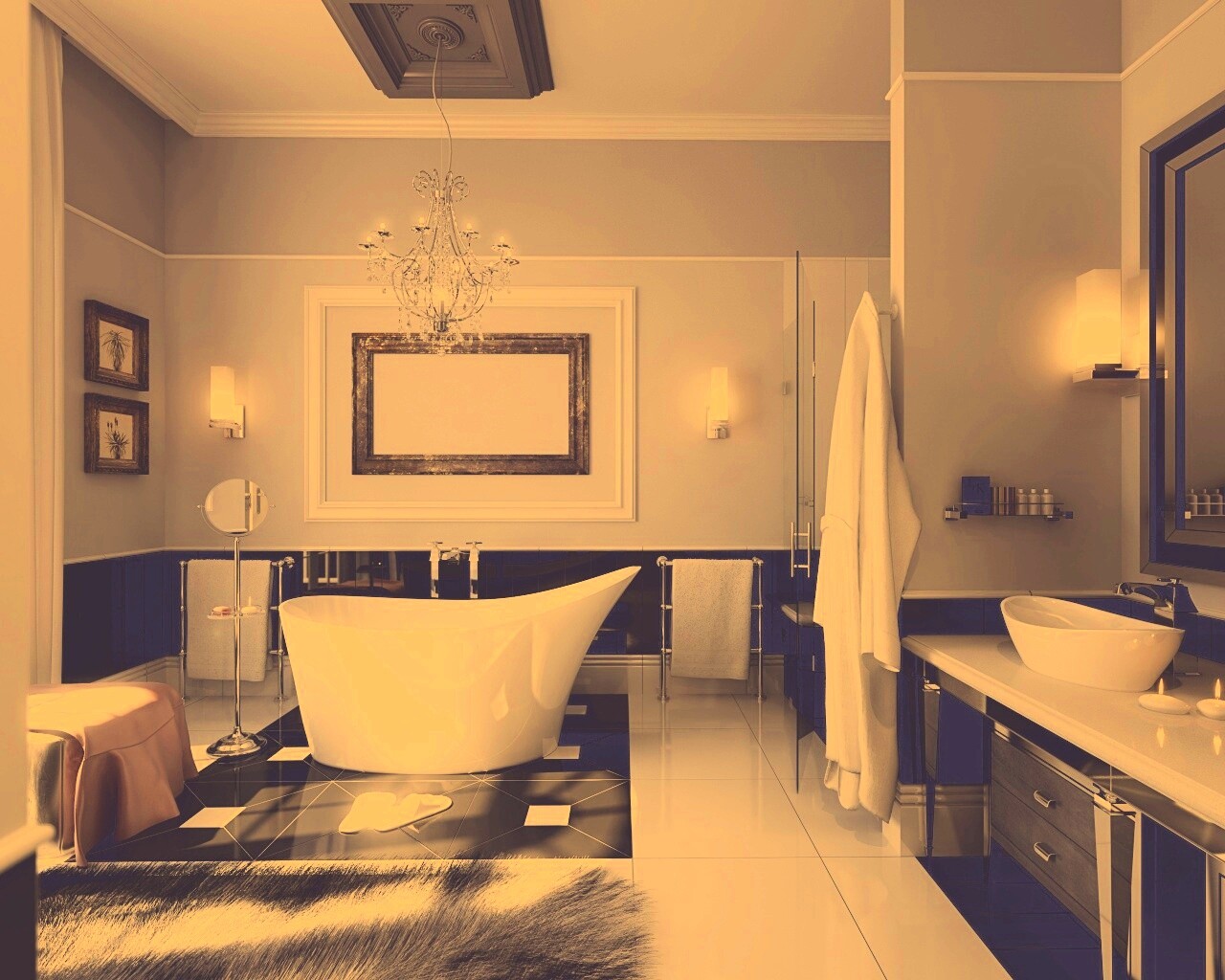 Современная ванна обои