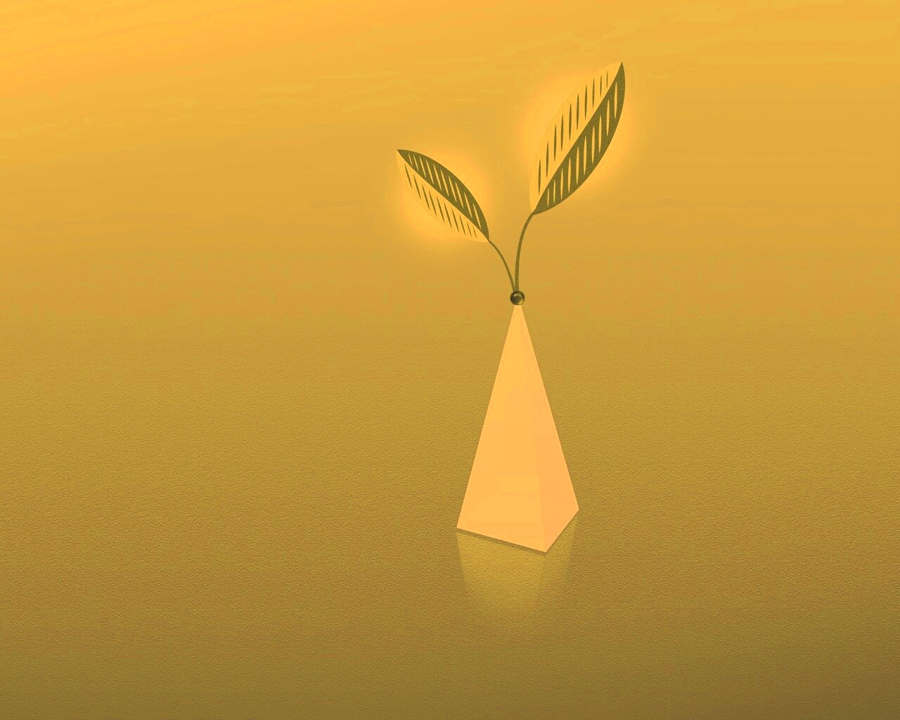 Пирамида и листик обои