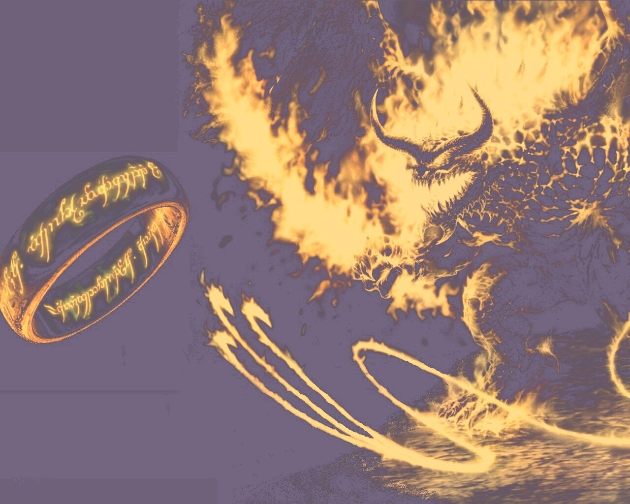 Балрог и Кольцо Всевластия обои