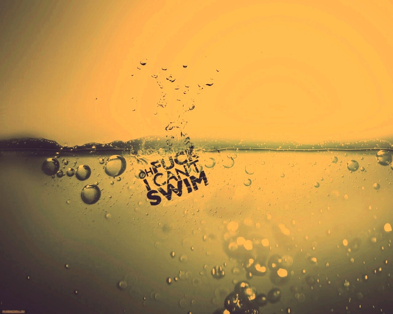 О чёрт, я не умею плавать! обои