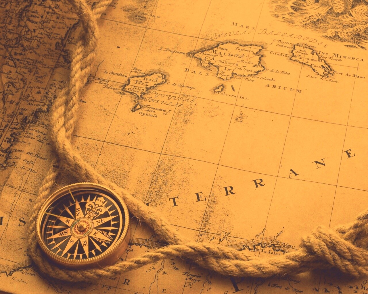 Старинная карта обои