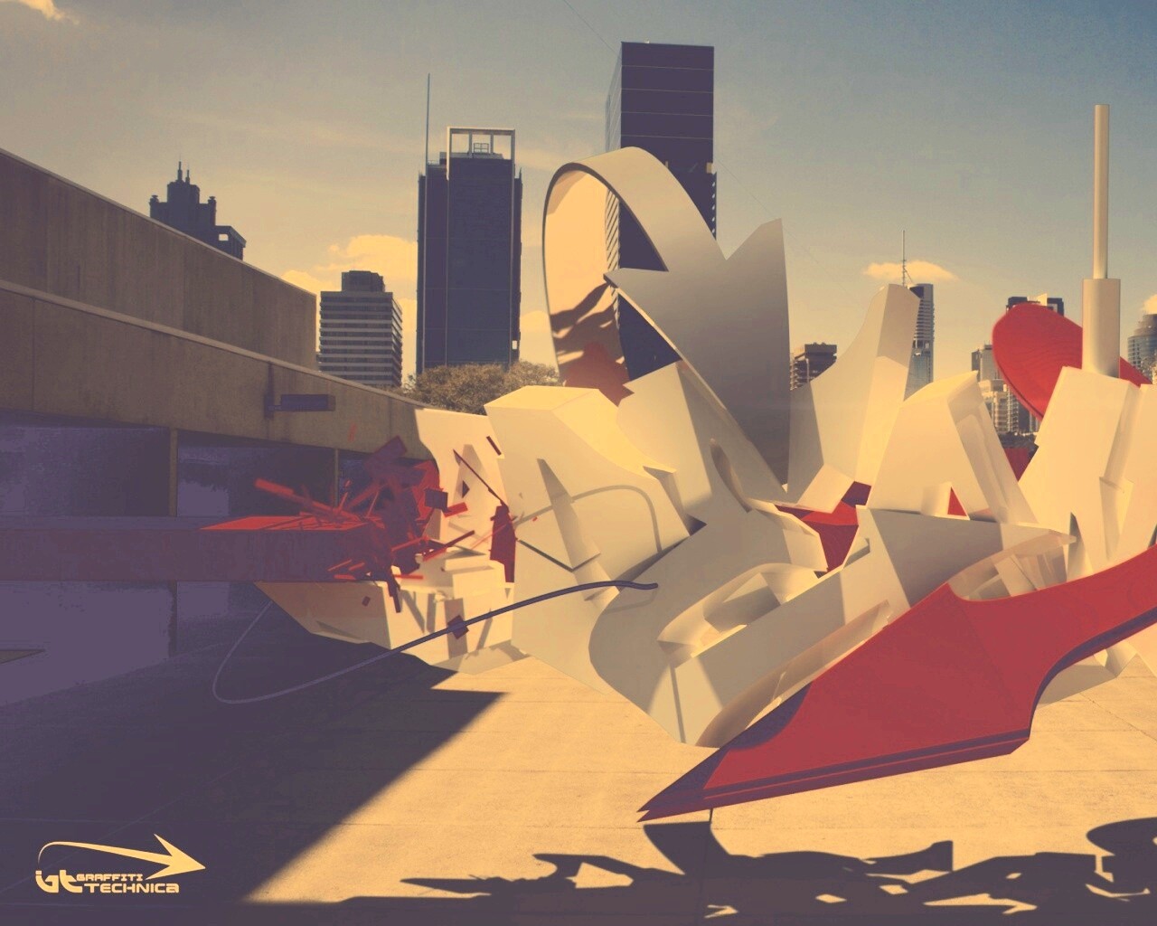 Трехмерное граффити обои