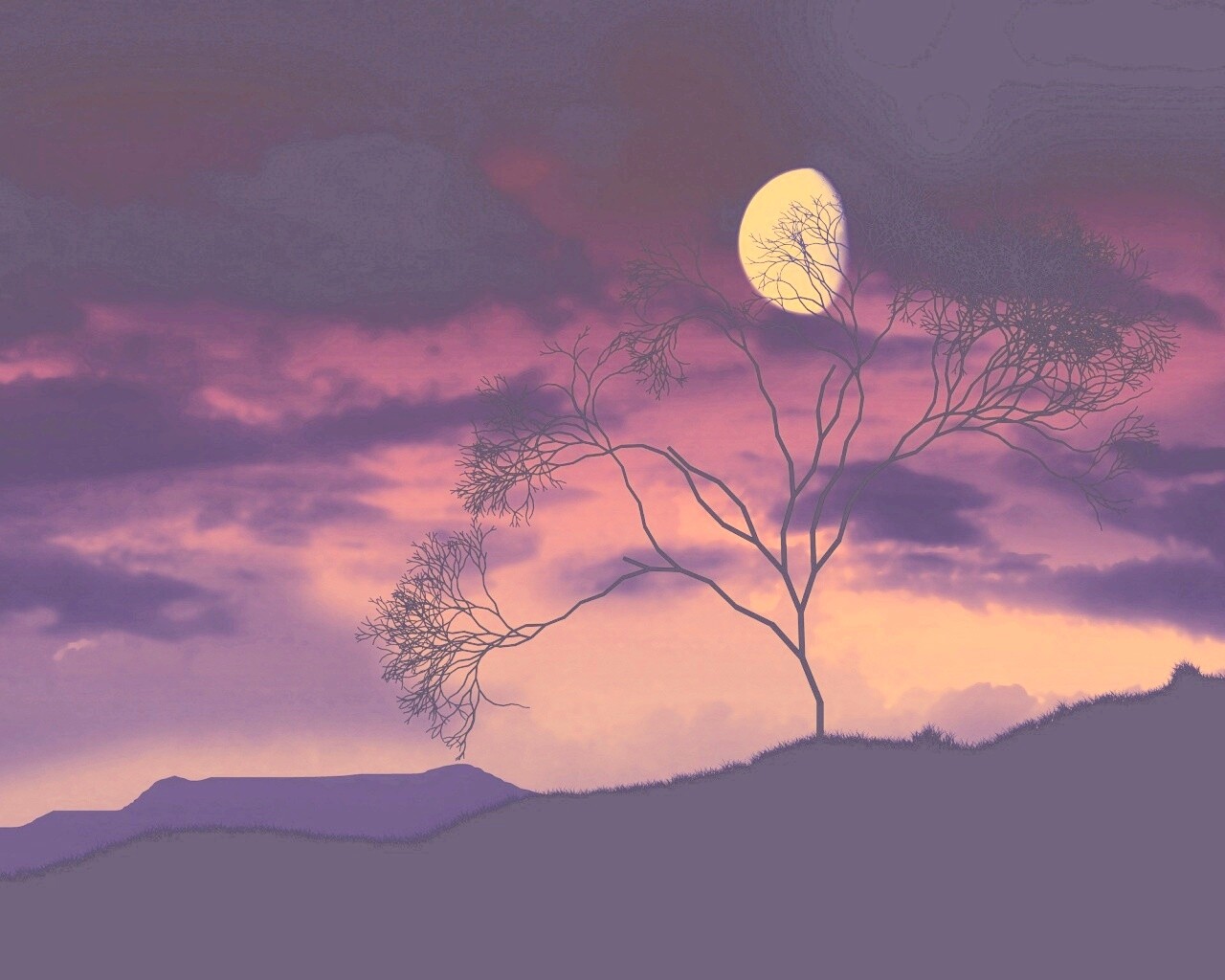 Фиолетовые небеса обои