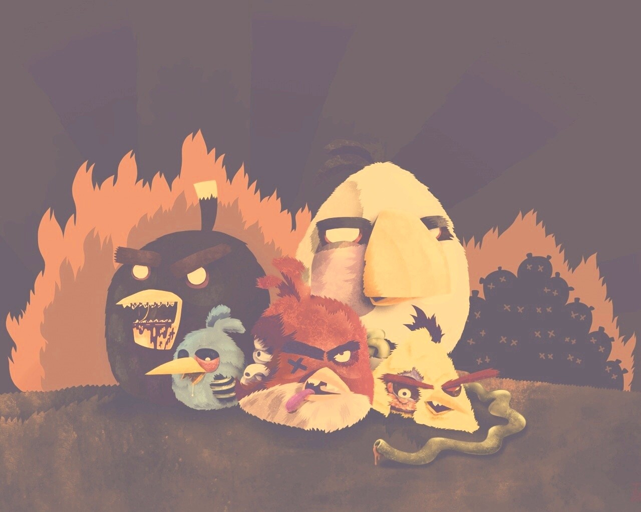 Angry Zombie Birds обои