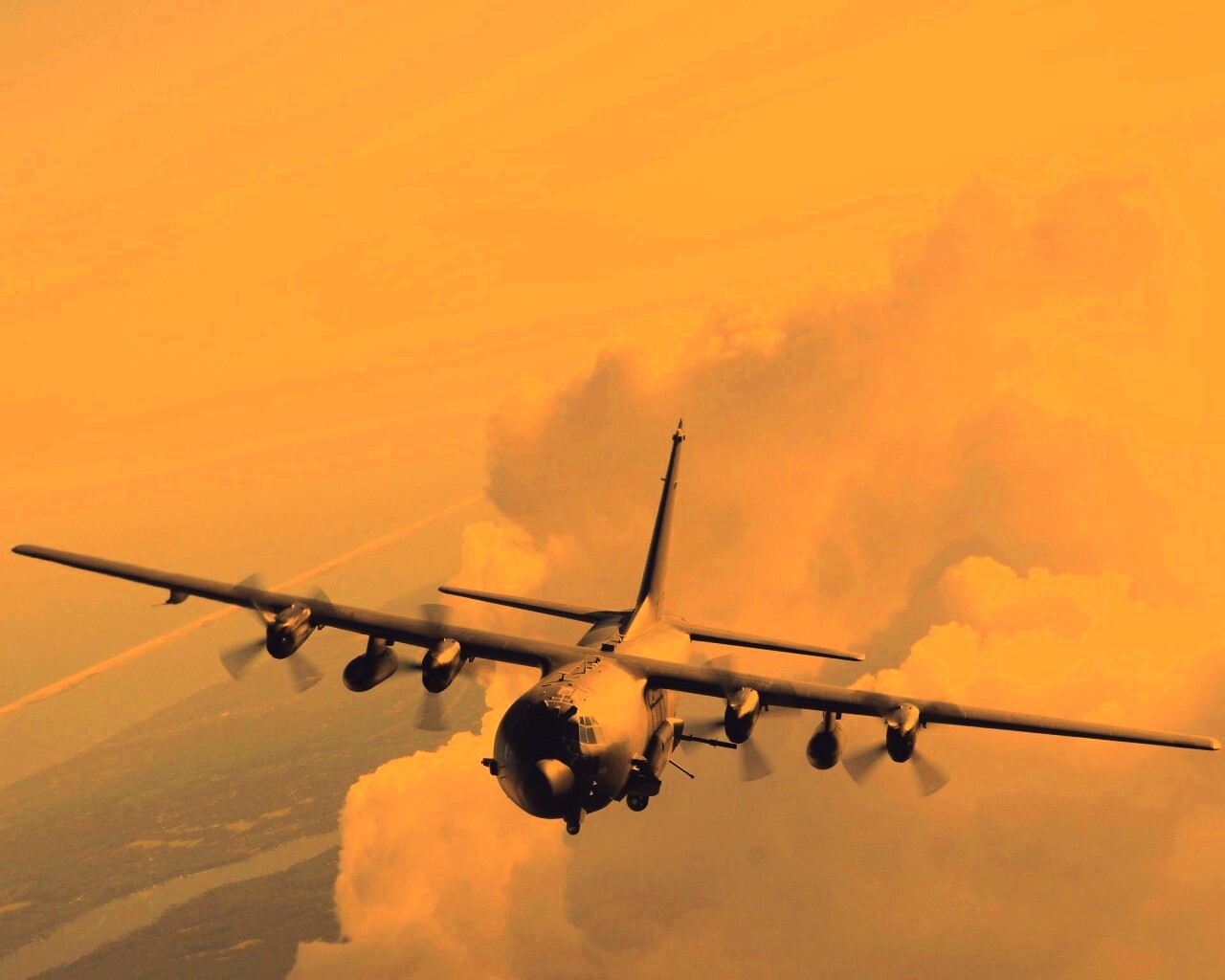 Самолет АС-130 обои