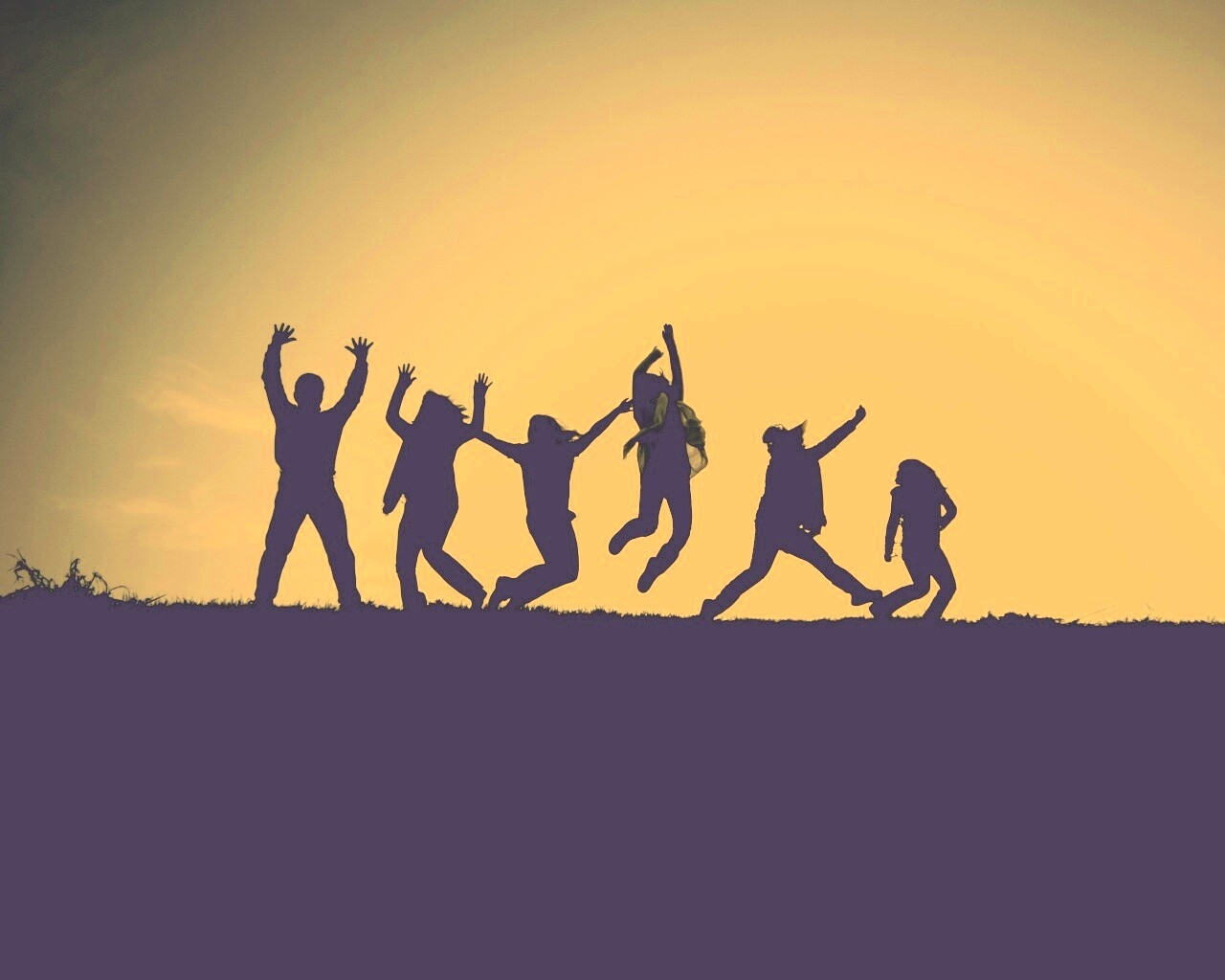 Силуэты людей обои