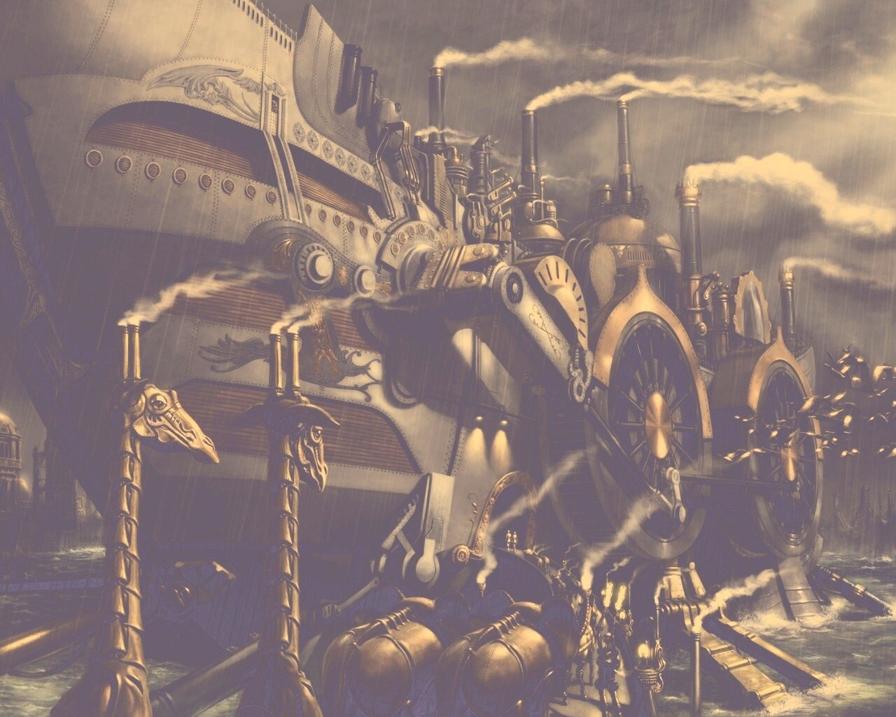 Ноев ковчег в стиле стимпанк обои