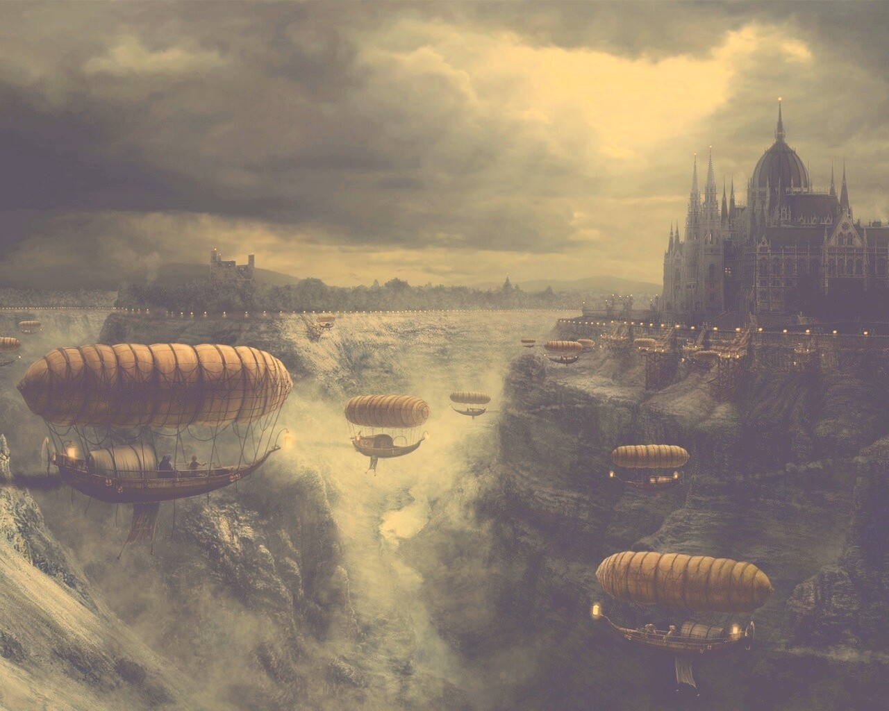 Фентезийный Будапешт обои